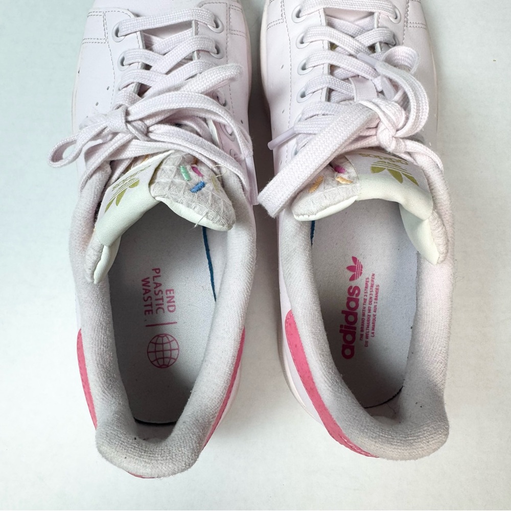 RARE Adidas Stan Smith Special Edition Trainer Sneakers Pink Sz 8 - Picture 7 of 12
